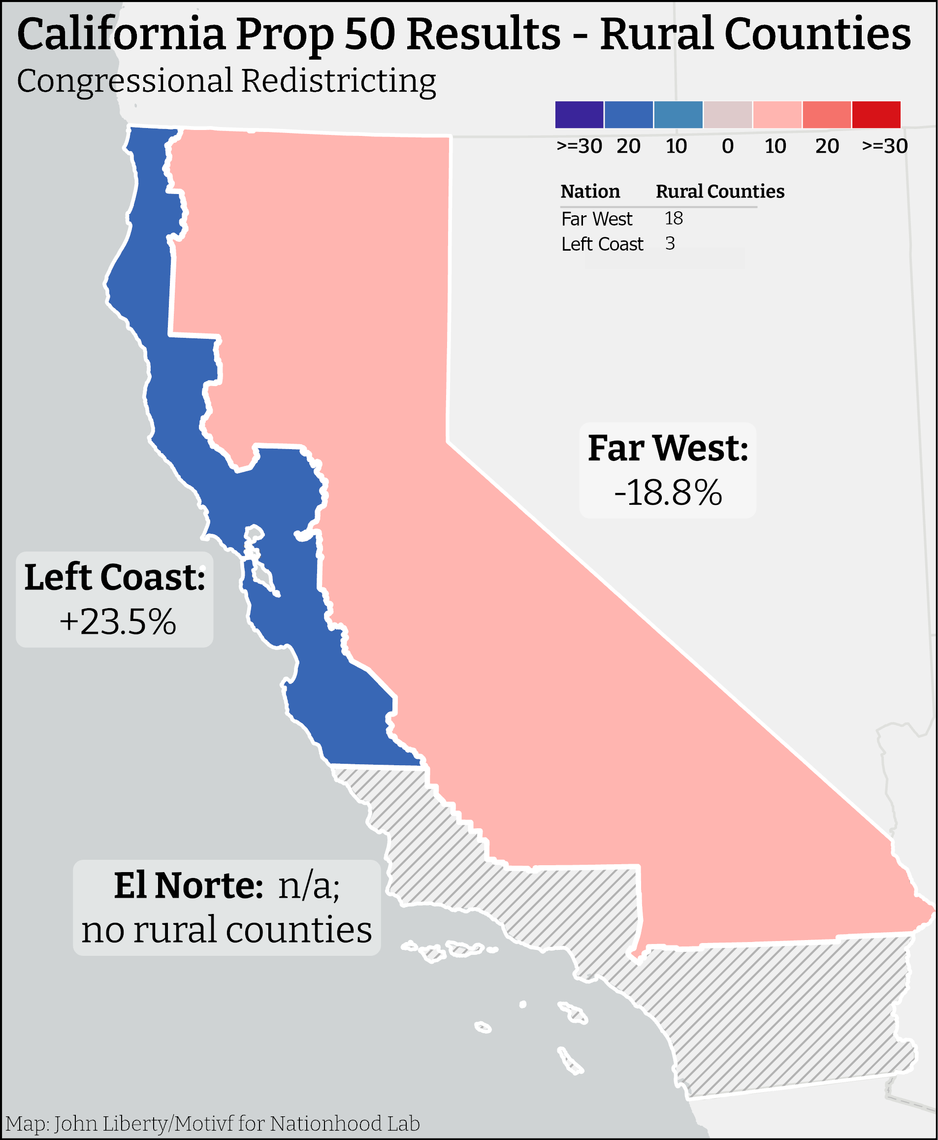 California Rurality Map Blue Shift: California’s redistricting ballot measure converts its Far ...